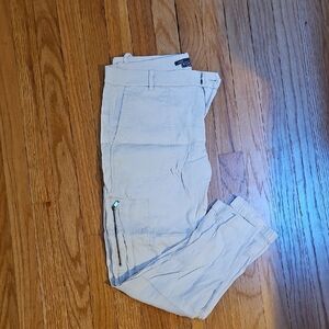 Vince Light Tan Pants with Zipper Accent